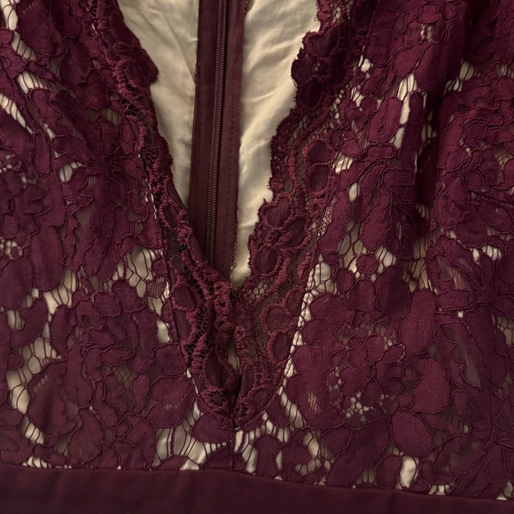 Lulu’s Swoon-er or later burgundy long sleeve lace dress - Picture 6 of 7